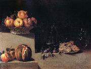 HAMEN, Juan van der Still life wtih Fruit and Glassware oil painting